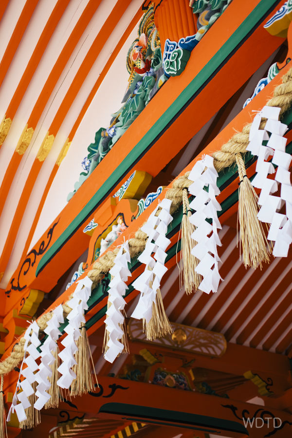 Beautiful Shinto shrine religious ornaments