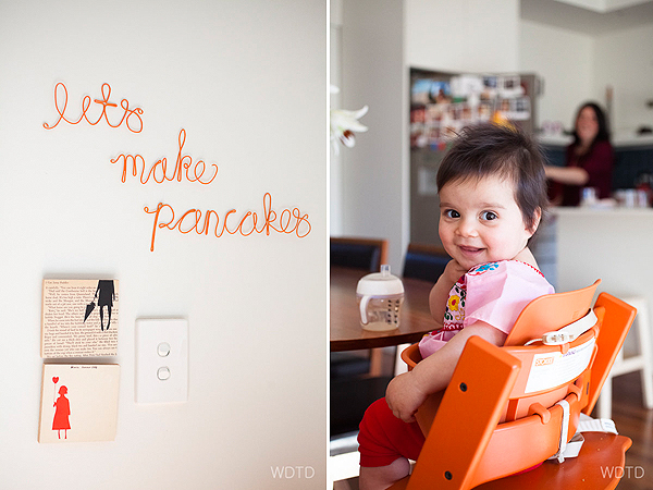 Left to right: Creative wire wall letters made by Emma and her adorable baby girl Willa