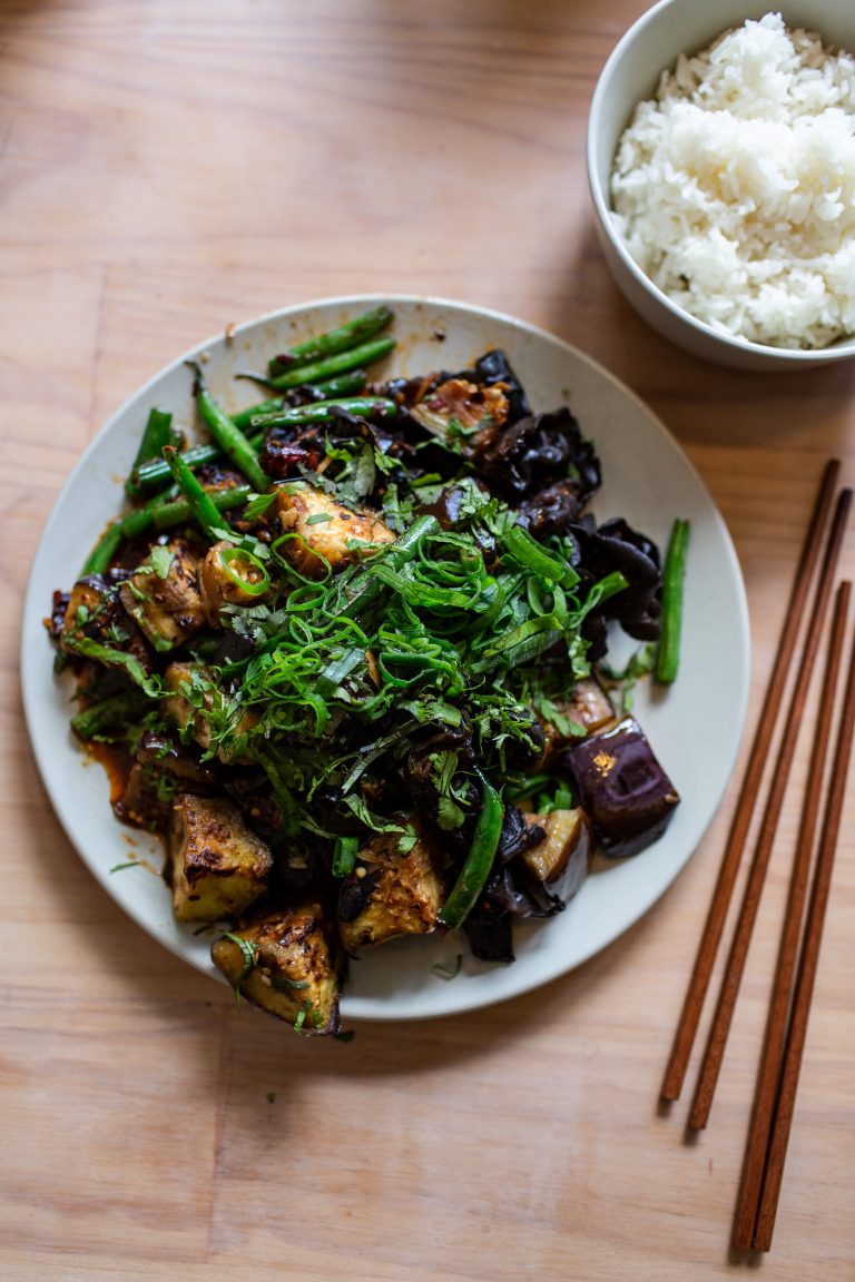 Stir Fried Eggplant with Green Beans Who Does the Dishes