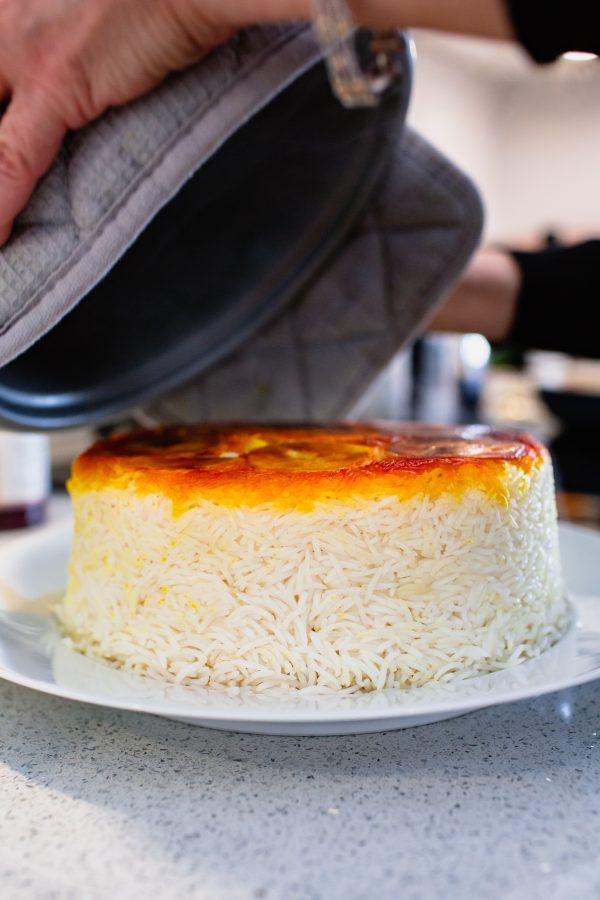 Tahchin (Crispy Persian Saffron Rice) - The Flavor Dance